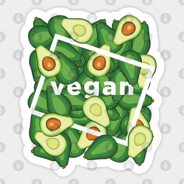 Vegan Avocado Gift Vegetarian Healthy Women Men Boys Girls Funny Happy Lifestyle Sticker by teeleoshirts